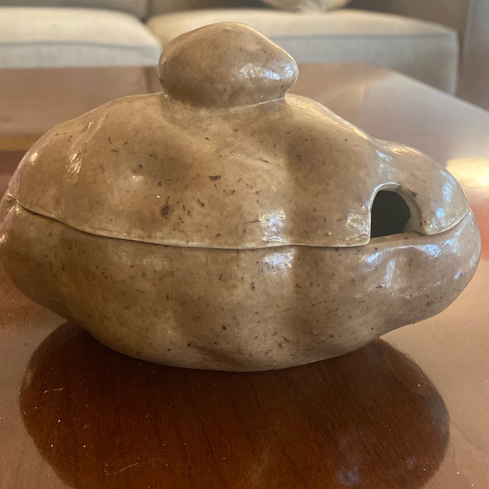 Baked Potato ceramic Dish Lidded Sour Cream Holder. No Spoon. Vintage
